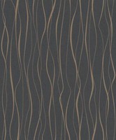 Vliestapete Novamur 82322 Schwarz Gold Wellenmuster Strukturiert Ivy (3,24€/1Qm)