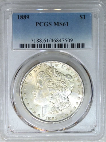 1889 P Morgan Silver Dollar PCGS MS61 Bright Original Just Graded PQ coin #H631C