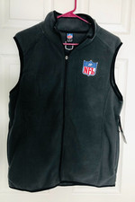 Ropa del equipo de la NFL Chaleco polar cremallera completa para hombre talla pequeña color gris logotipo de la NFL NUEVO CON ETIQUETAS