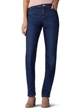 Lee Jeans Womens Sze 18 Medium Relaxed Fit Straight Leg High Rise Denim Blue NWT