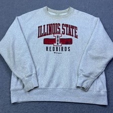 VTG Champion Reverse Weave Illinois State Sweatshirt XL Gray Crewneck Pullover 