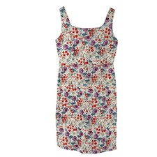 Ann Taylor Sheath Dress Size 4 Floral Knee Length Colorful Sleeveless Textured