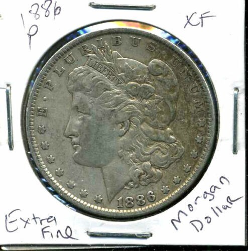 1886 P XF Morgan Dollar 100 Cent EXTRA FINE 90% NICE U.S Silver US$1 Coin #8379
