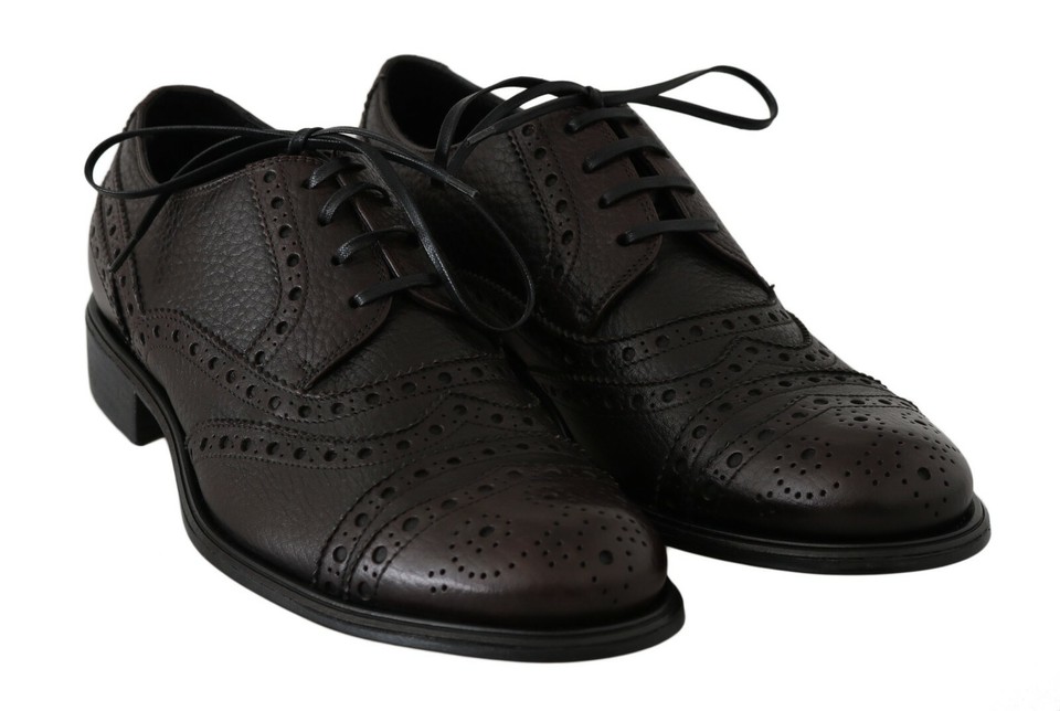 Dolce & Gabbana Brown Leather Strap Formal Dress Shoes