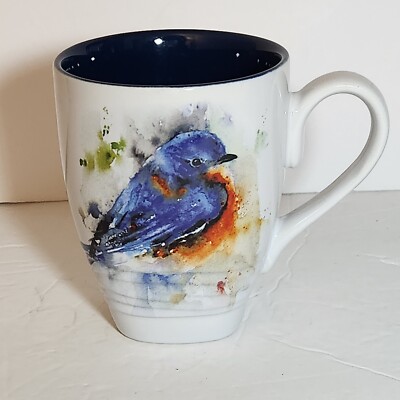 Dean Crouser Bluebird Mug Cup Coffee Tea Watercolor Design White Glossy DemDaco