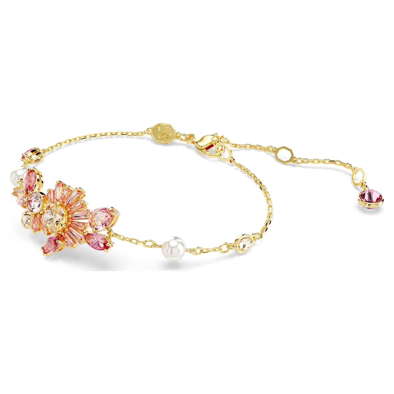 Bracciale Swarovski Gema 5688488 Bracelet Donna Cristalli Dorato Fiore Perle