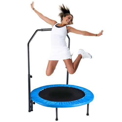 40" Exercise Trampoline Jumping Mat Adjustable Handle Home Gym Fitness
