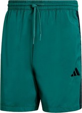 Adidas Men's Essentials 3-Stripes Shorts, Green/Black, Size S