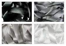 All Berisfords Black White and Grey  Shades Double Satin Ribbon Made in UK ECO