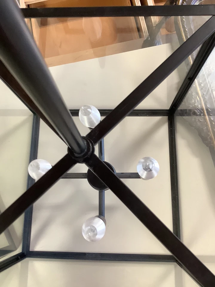 Lámpara colgante de vidrio y hierro Manor Grand Cableada Foto 3 de 3