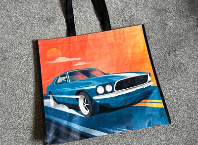 Neu & unbenutzt RIESIG Vintage Retro American Muscle Car wiederverwendbare Einkaufstasche