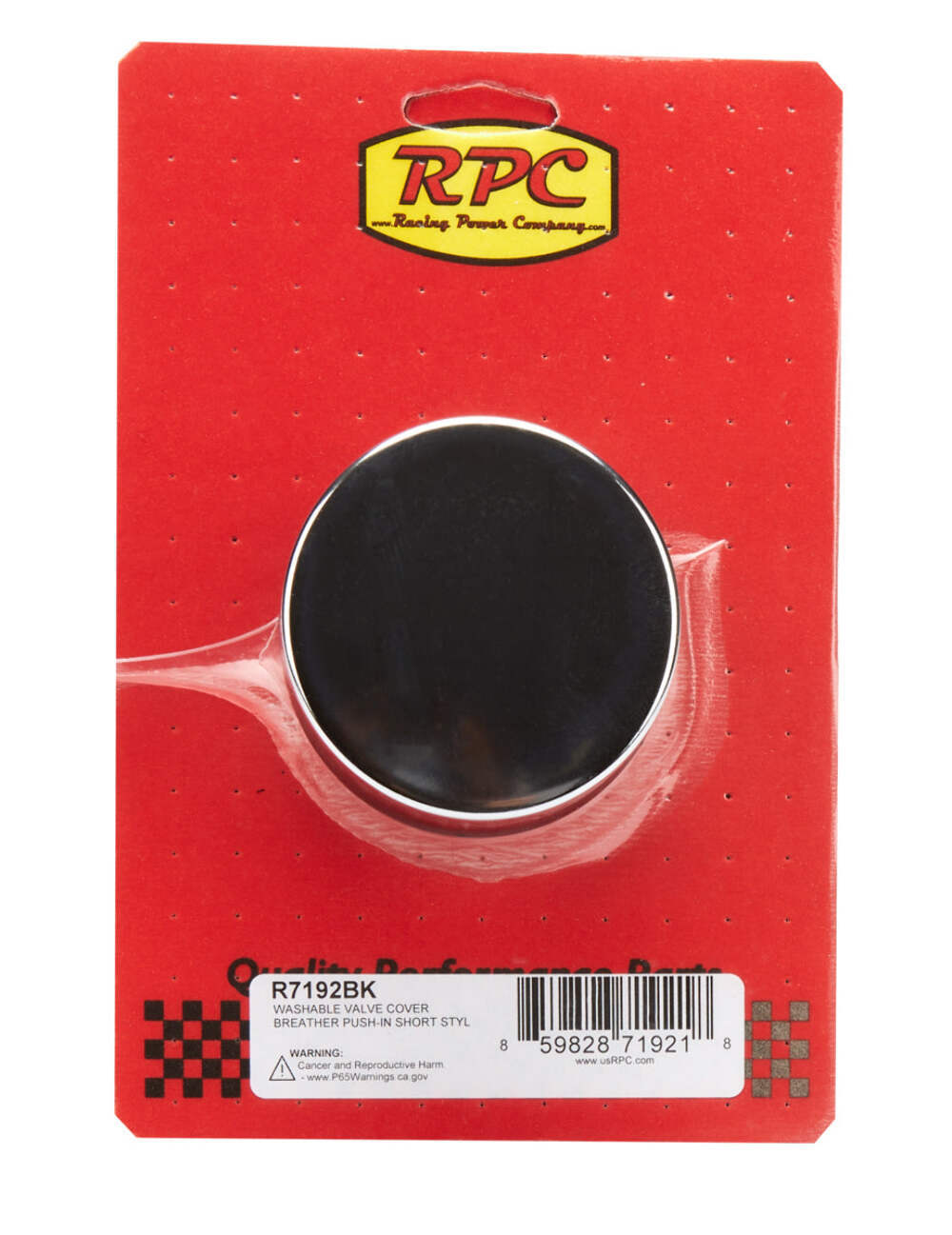 Fits Valve Cover Breather Push In Short Black Each by Racing Power Co-Packaged R