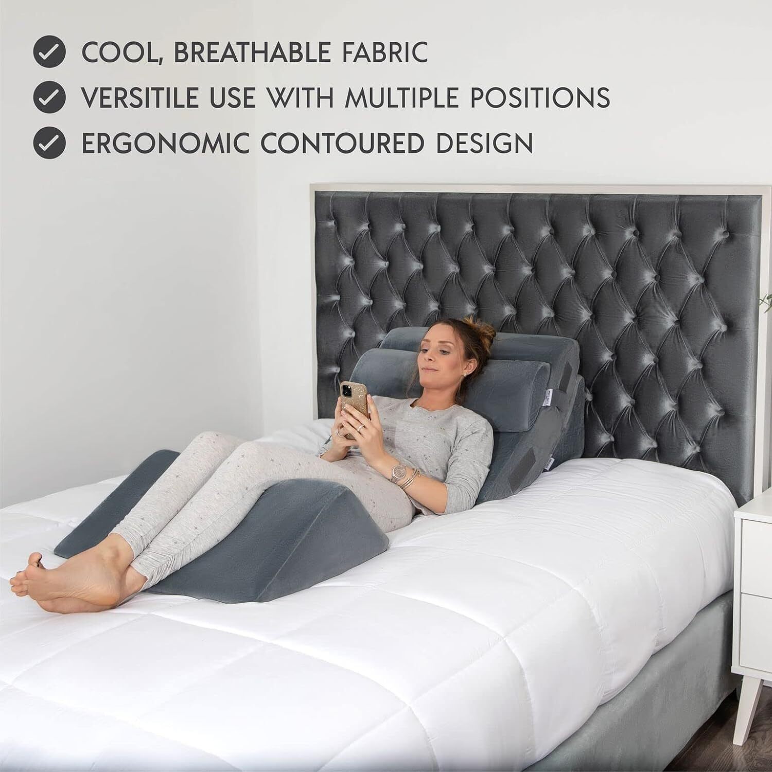 4pcs Orthopedic Bed Wedge Pillow Set for Pain Relief Adjustable