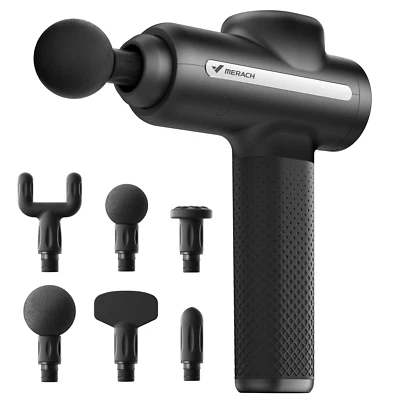 NERACH MERACH Massagepistole für Tiefengewebe Percussion-Massagegerät mit6Massageköpfen
