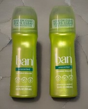 2 -Ban Original Unscented 24-Hour Invisible Antiperspirant Roll-On Deodorant 3.5