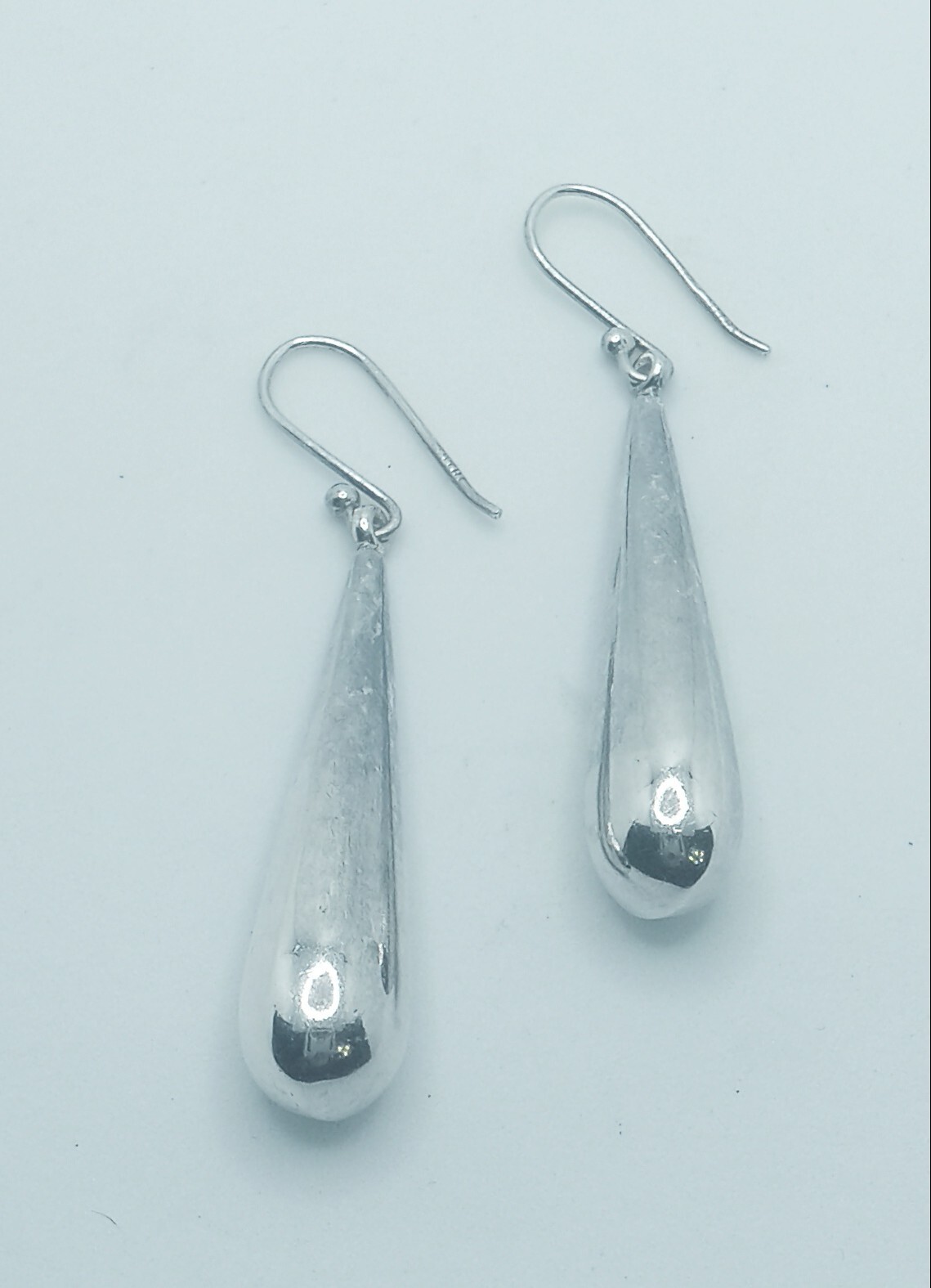 925 Solid Teardrop Earrings (E250) - image 2