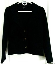Hobbs Women's 3 Button Blazer Jacket Size 10 Black Wool, Smart Office Work