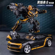 Dark Transformable Camaro Robot 27cm Alloy Action Figure Light Up Head In Stock