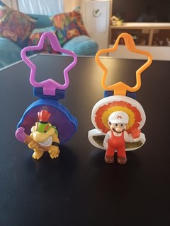 2 McDonald’s Mario Galaxy Movie 2026 Bowser Jr & Mario Fire Happy Meal Toy (a)