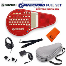 SUZUKI Omnichord OM-108 Red Limited Color Electronic Musical Instrument Full Set