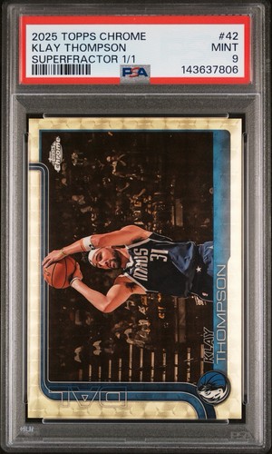 2025-26 Topps Chrome #42 Klay Thompson Superfractor 1/1 PSA 9 Warriors