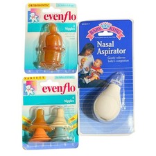 Vintage Baby King Nasal Aspirator Evenflo Nipples Lot 90s New Orthodontic