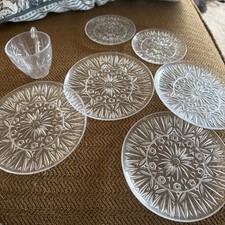 Vtg Kids Play Kitchen Plates Plastic Teacup Floral 80s