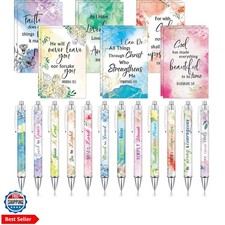 12 Sets Christian Bulk Gifts for Women Bible Verse Pens Notebooks Religious V...