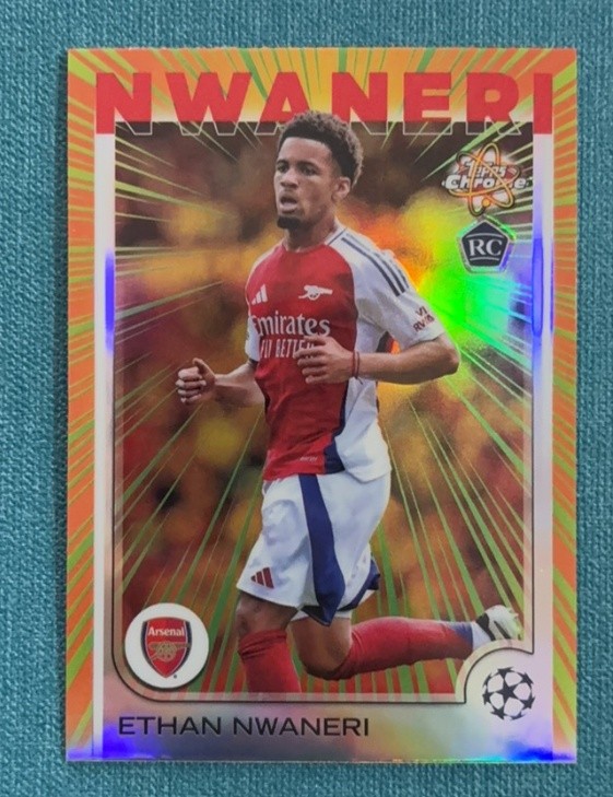 Ethan Nwaneri 2024-25 Topps Chrome UEFA Radiating Rookies Case Hit SSP RC #RR-7