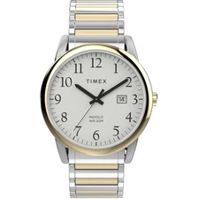 Timex Men's Watch Easy Reader Quartz White Dial Two Tone Bracelet TW2W52000