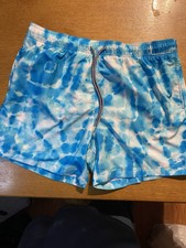 Speedo Mens Swim Shorts Size XXL Trunks Blue Tie Dye Mesh Lined Pockets