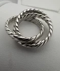 925 Sterling Silver Vintage Mexico Interlocked Trinity Band Ring Size 6 Estate