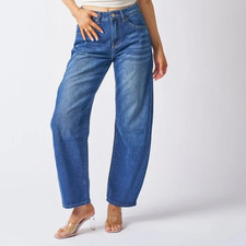 WAKEE DENIM BARREL JEANS - MID WASH 6-22
