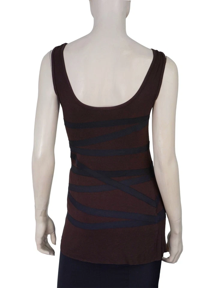 Camiseta sin mangas Bailey 44 talla M recortada con cinta chocolate Longline nueva con etiquetas Foto 3 de 4