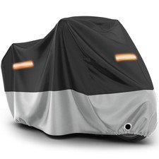Favoto Motorcycle Cover Waterproof Outdoor - All Season 96.5", Black  Silver