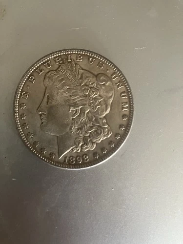 1898 Morgan Silver Dollar US 90% No Mint Mark Coin AU Details See Pics Uncertifd