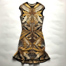 Alexander McQueen Wool Silk Dress Size S 10SS Elegant Good Condition Auth Japan