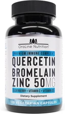 Quercetin 500mg Supplement with Sambucus Elderberry, Bromelain, Vitamin C,... 