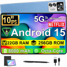 2026 Gaming Tablet Android 15 22GB RAM+256GB 8000mAh 10Zoll HD 5G WlFl Gemini Ai