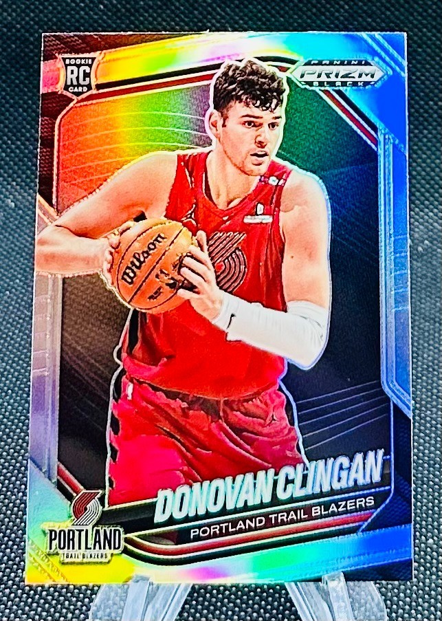 2024-25 Panini Prizm Black Silver Holo Prizms Donovan Clingan Blazers Rc #131