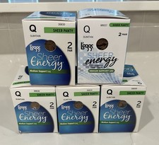 L'eggs Sheer Energy Pantyhose Suntan, Sheer to Waist, Size Q - 10 pair Lot