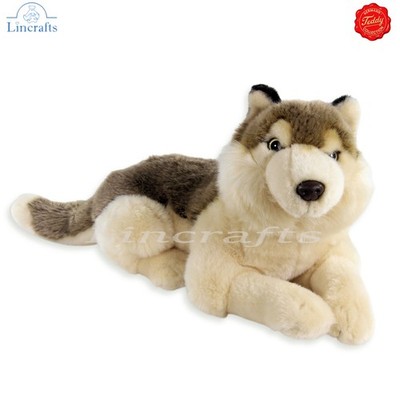 Teddy Hermann Lying Wolf Plush Soft Toy Puppy Dog Animal Teddy