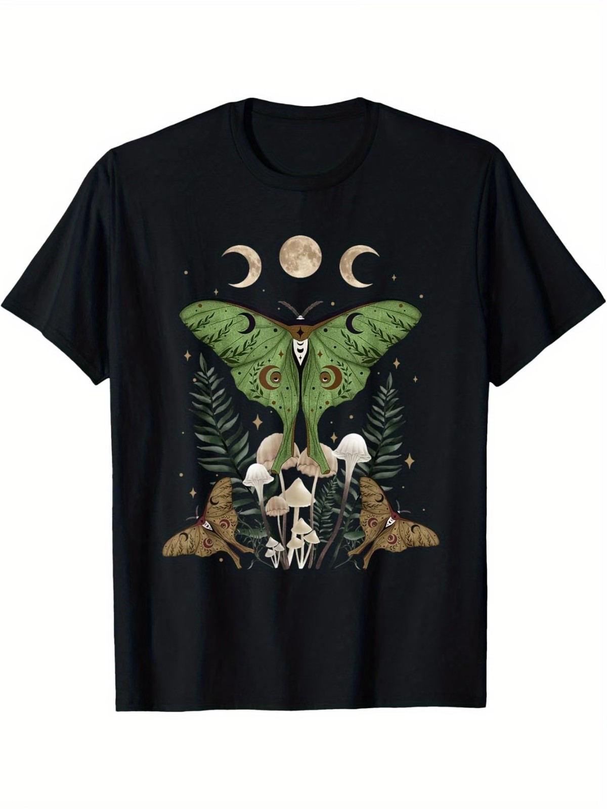 Fairy Grunge Fairycore Aesthetic Goth Luna Moth Mushroom T-Shirt