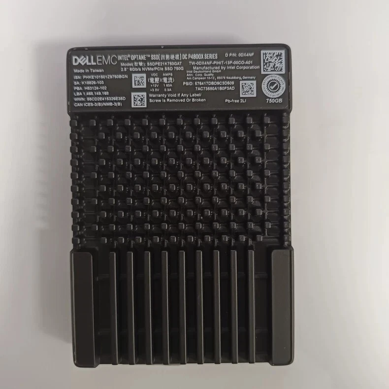 Dell Intel Optane P4800X 750GB SSD U.2 NVMe PCIe3.0x4 SSDPE21K750GAT 100% Health