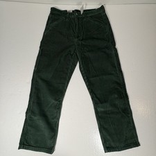 Levi's 568 Loose Straight Carpenter Pants Workwear Corduroy Green Men 36X34 Y2K