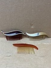 3 Vintage Plastic Hair Comb Side 50s Rhinestone USA Fancy 1