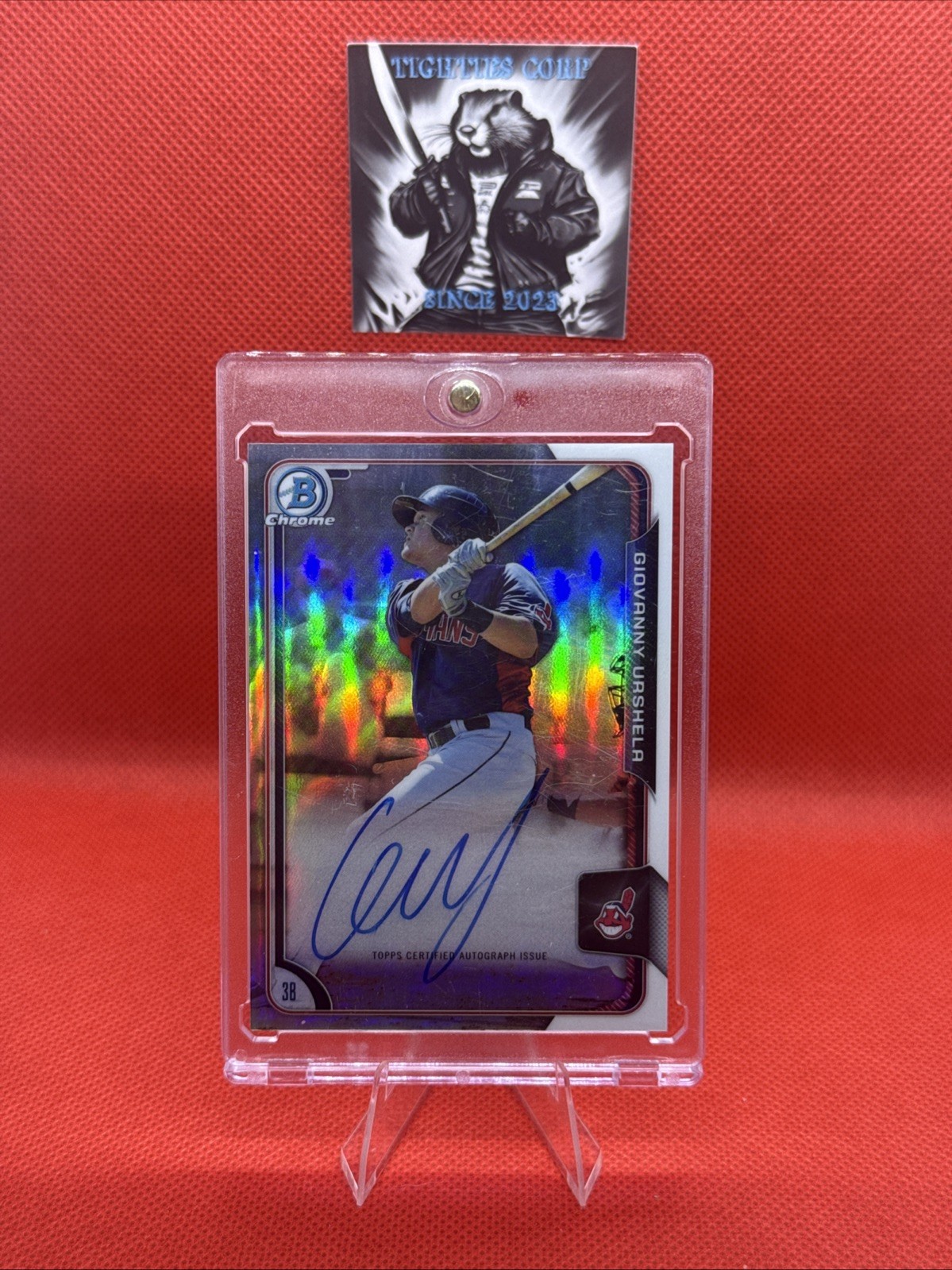 2015 Bowman Chrome Prospects Autographs Gio Urshela Refractor /499 RC Auto