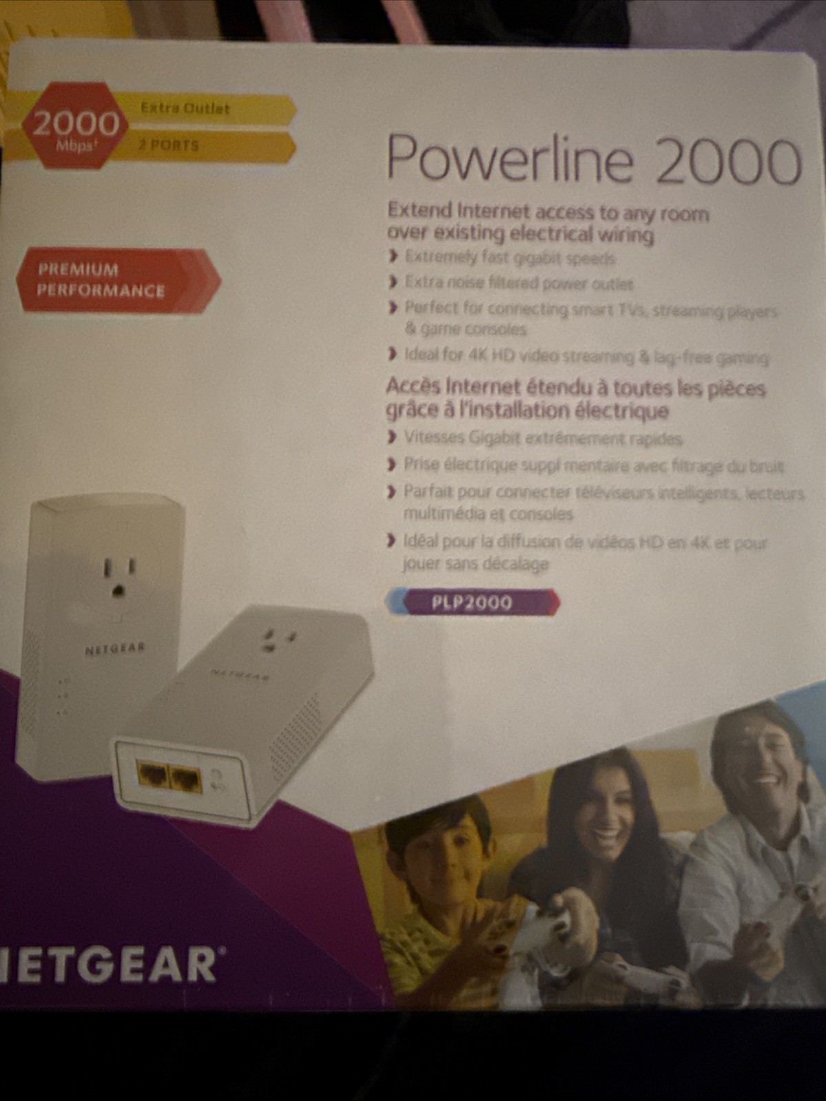 Netgear Powerline Adaptor Kit 2000 Mbps Wifi Extender 2 Giga