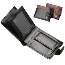 Men's Bifold Wallet Money ID Credit Card Holders Short Purse Billfold with Flap