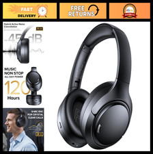 Wireless Hybrid Active Noise Cancelling Headphones, 120H Playtime, ENC Mic, Hi-R